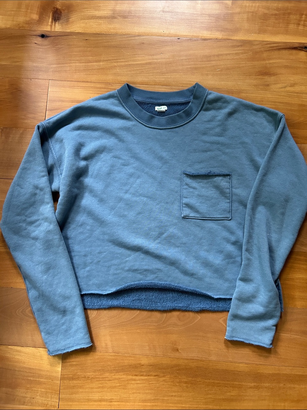 aerie Dusty Blue Crewneck Pocket Sweater